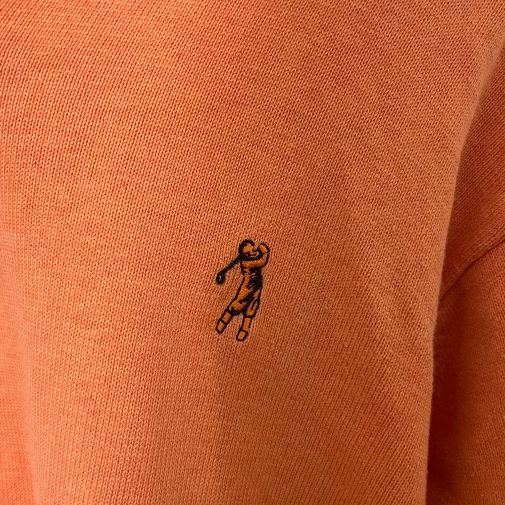 Bobby Jones Mens Orange Quarter‎ Zip Golf Sweater Size L Embroidered Golfer